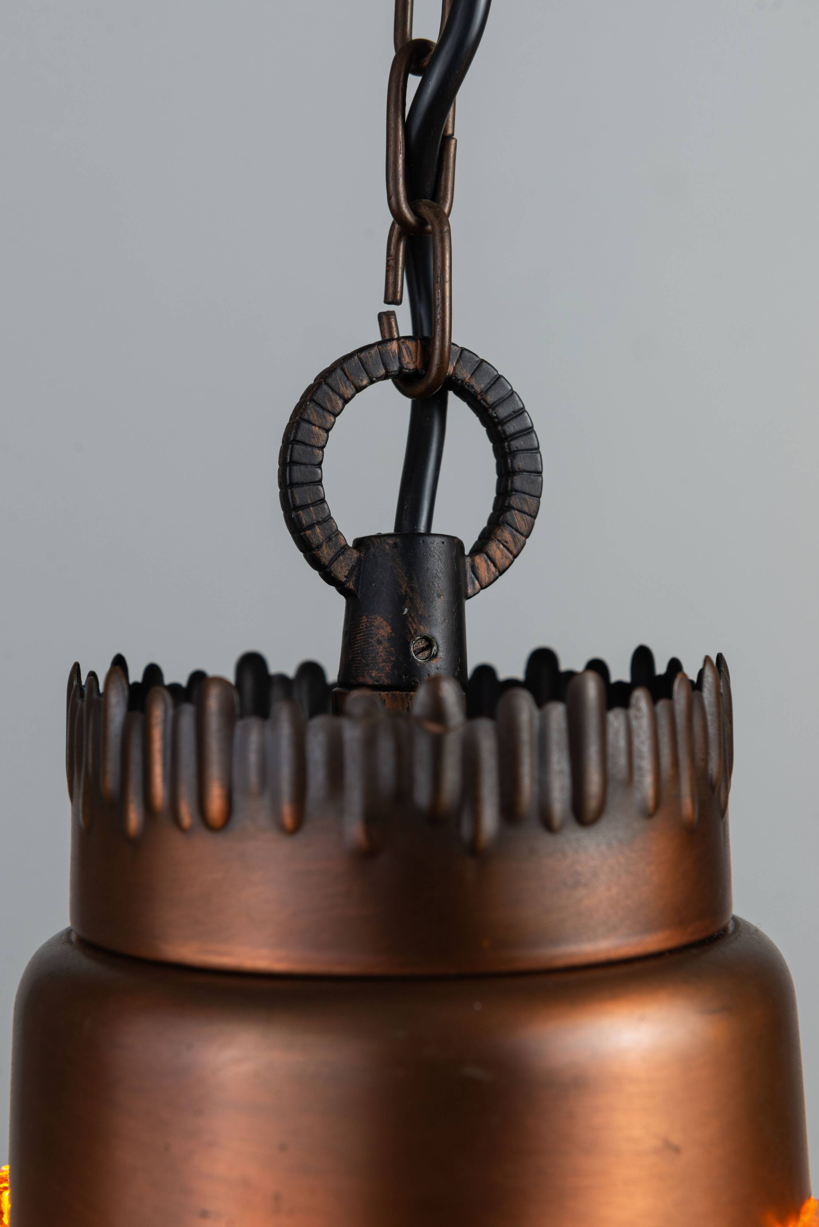 Josef Brumberg JBS Leuchten set of pendants with brass and amber glass