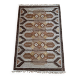 Scandinavian hand woven rolakan rug by Ingegerd Silow, Sweden