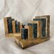 Pair of marble art deco bookends