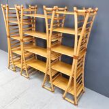 Vintage bamboo wall unit, 1970s