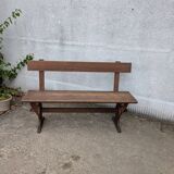 Oak bench with backrest