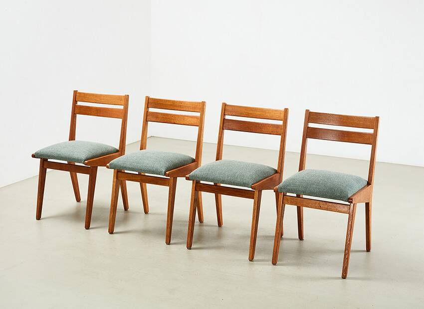 Jens Risom Set of 4 Model 666 Dining Chairs for Knoll U.S.A. 1940s