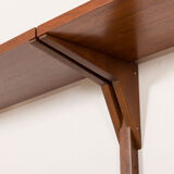 Danish mid-century walnut shelving unit in the style of Poul Cadovius, 1960s