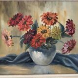 Old painting bouquet of flowers