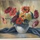 Tableau ancien bouquet de fleurs