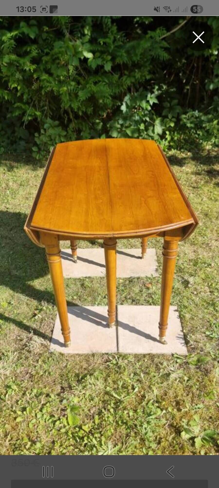 Solid wood table from the 1950s.