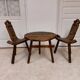 Coffee set coffee table and tripod low chairs - Spanish brutalist design - 1950s
