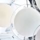 Disc white Murano glass chandelier by Vistosi