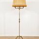 Golden floor lamp with pleated shade – Mid 20th century