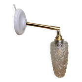 Vintage tulip wall light in diamond-point glass