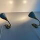 Pair of grey metal and brass wall lights, 1960s, Germany
