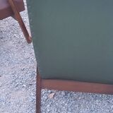 Pair of vintage Scandinavian style armchairs with moleskine compass legs from the 1950s