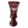 Bohemian glass vase ruby red with transparent decoration in pink and red table decoration