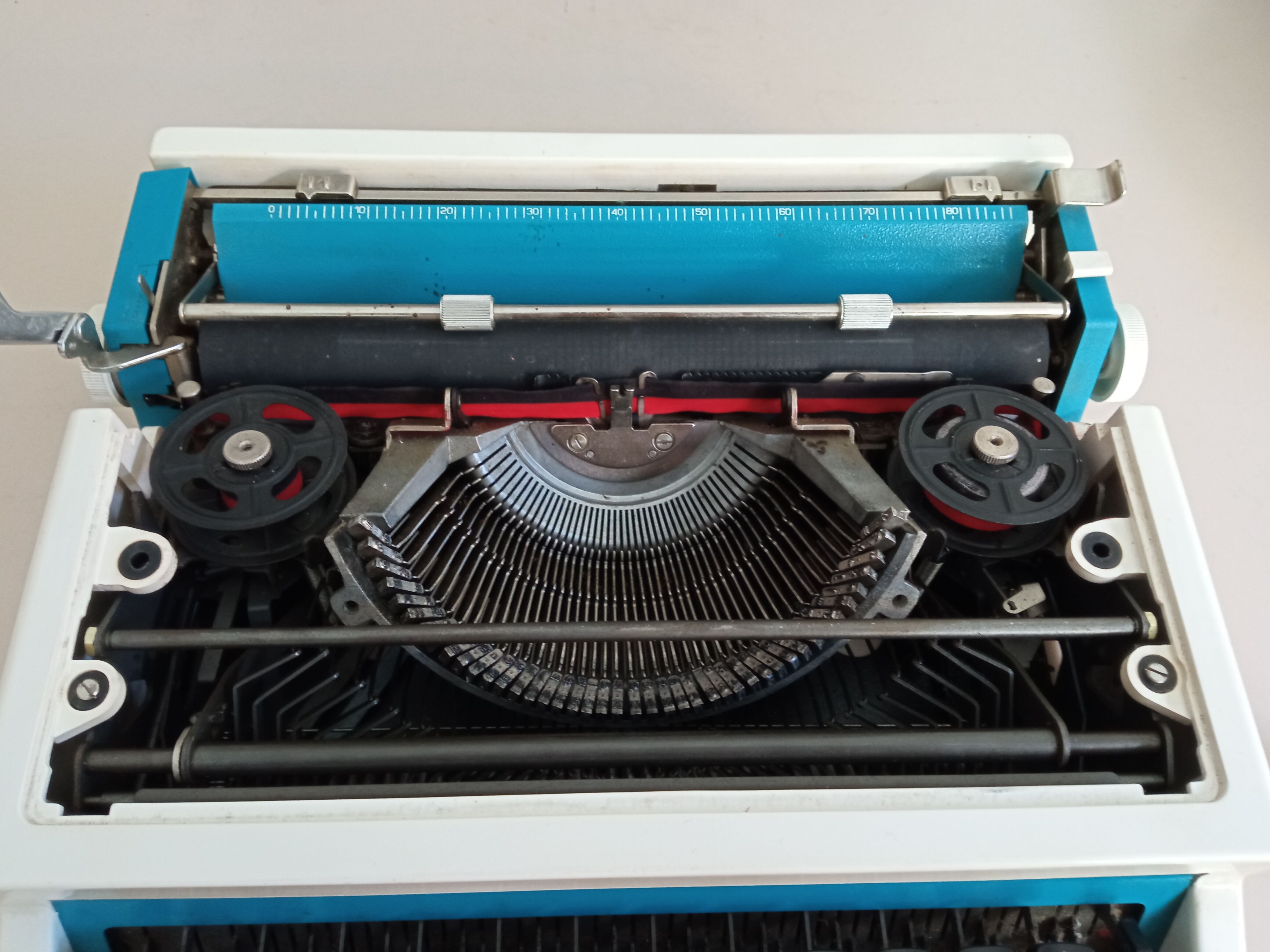 Underwood 315 blue typewriter