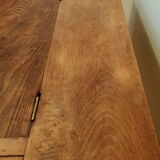 With knocking down old wooden school desk