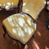 Set of 2 Louis-Philippe chairs, in mahogany wood, newly upholstered