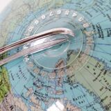 Columbus Duplex illuminated globe on a wooden base, 1980s