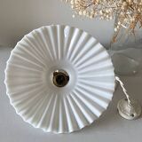 Pleated opaline pendant light
