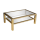 French design coffee table in glass and metal