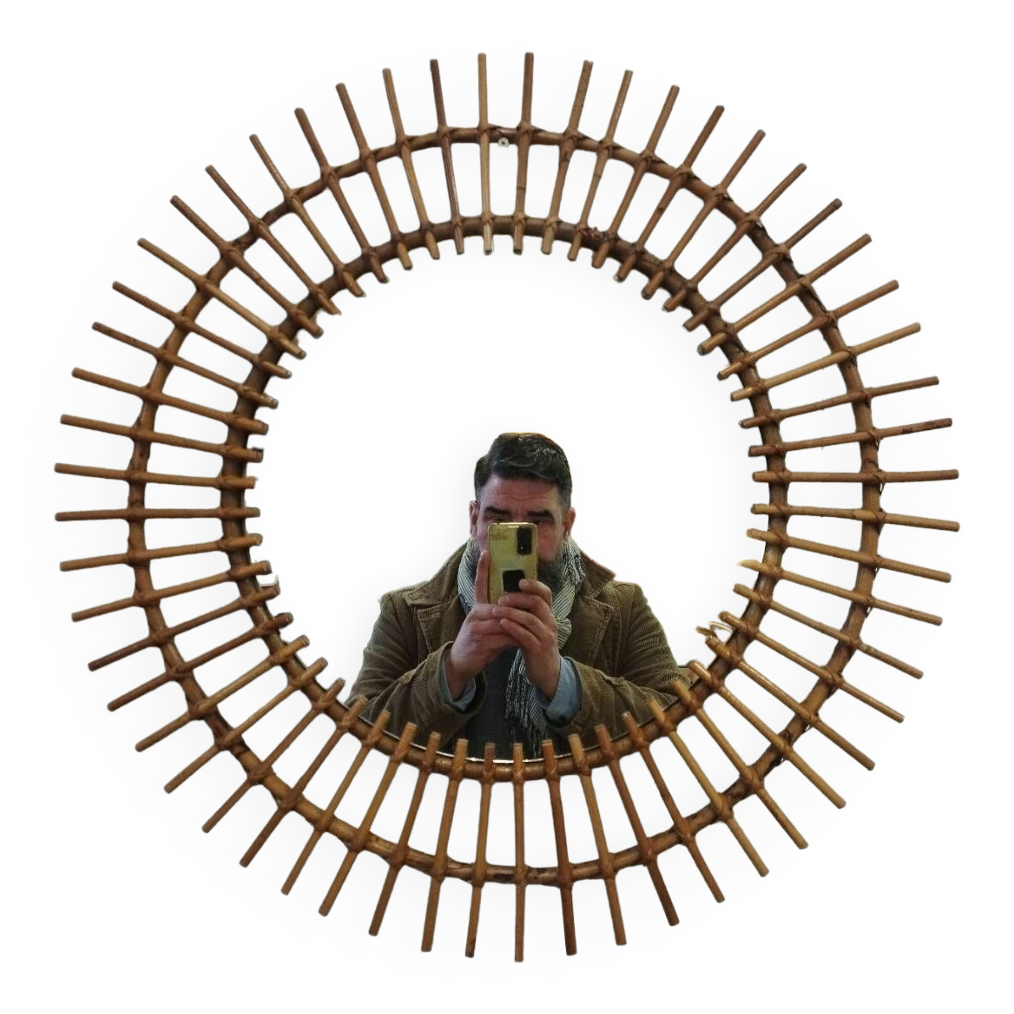 Vintage rattan sun mirror xl