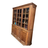 Meuble vitrine de magasin ancien en chêne