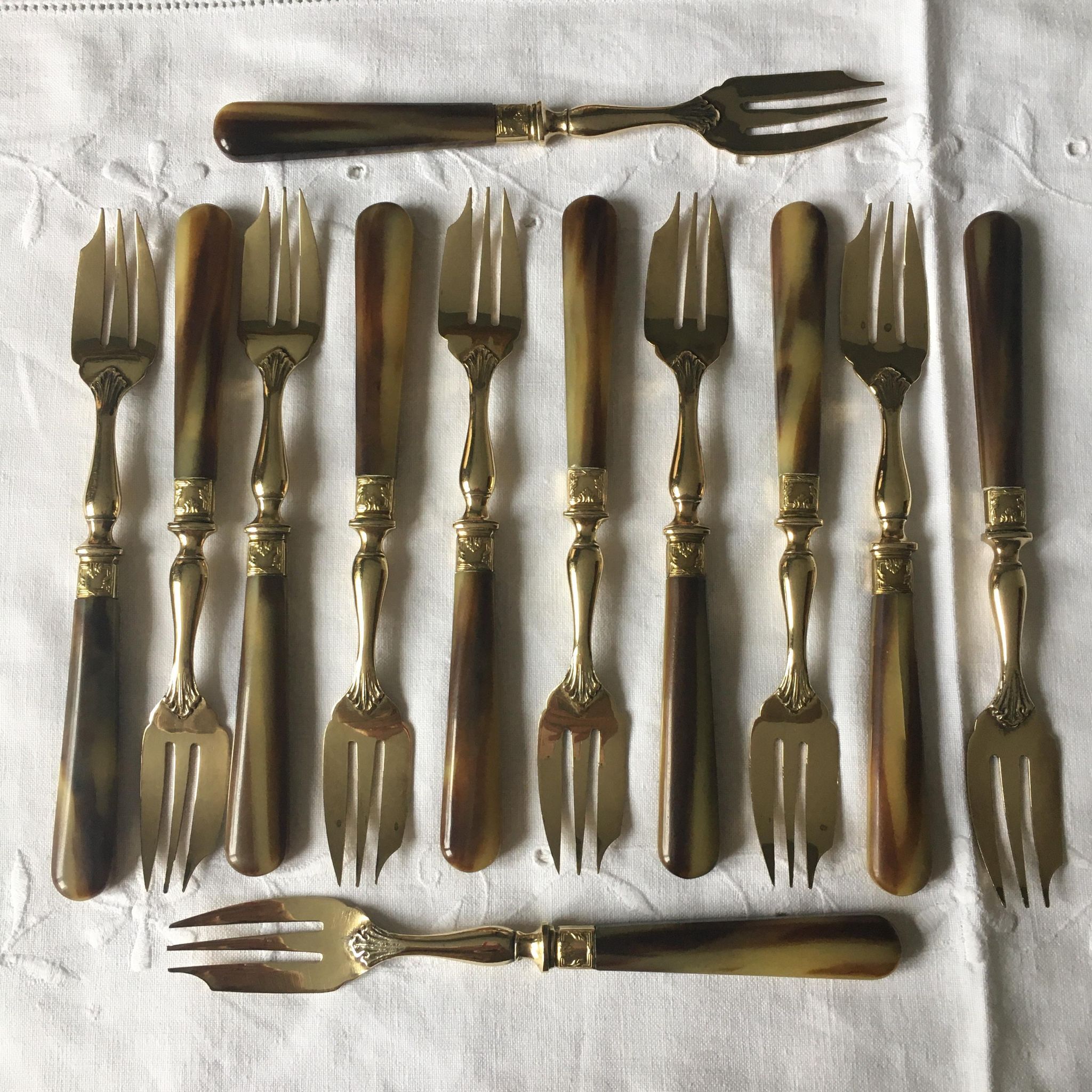 Golden vintage forks