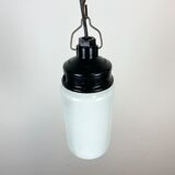Industrial Bakelite Pendant Light with Milk Glass, 1970s