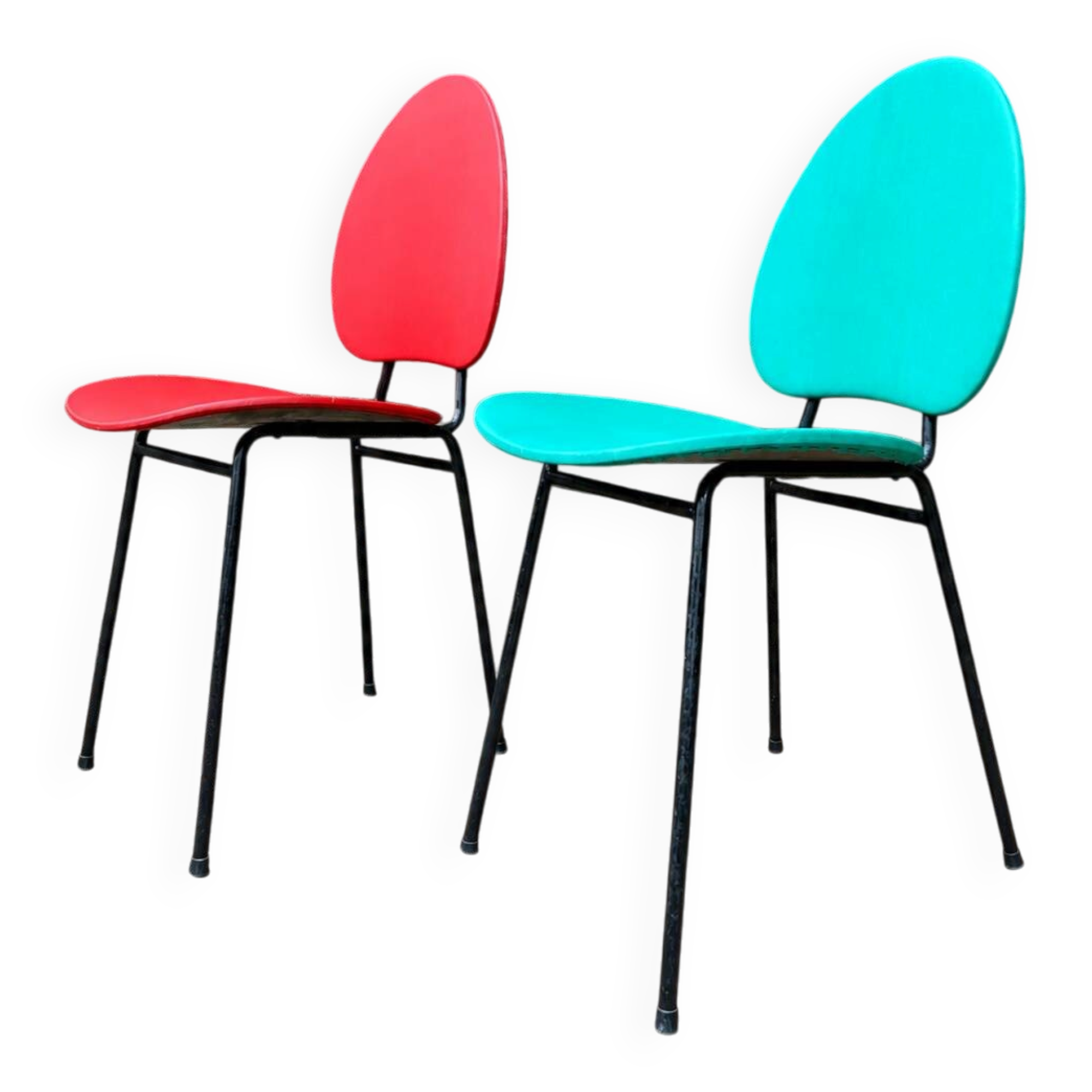 Duo de chaises en skaï années 50/60