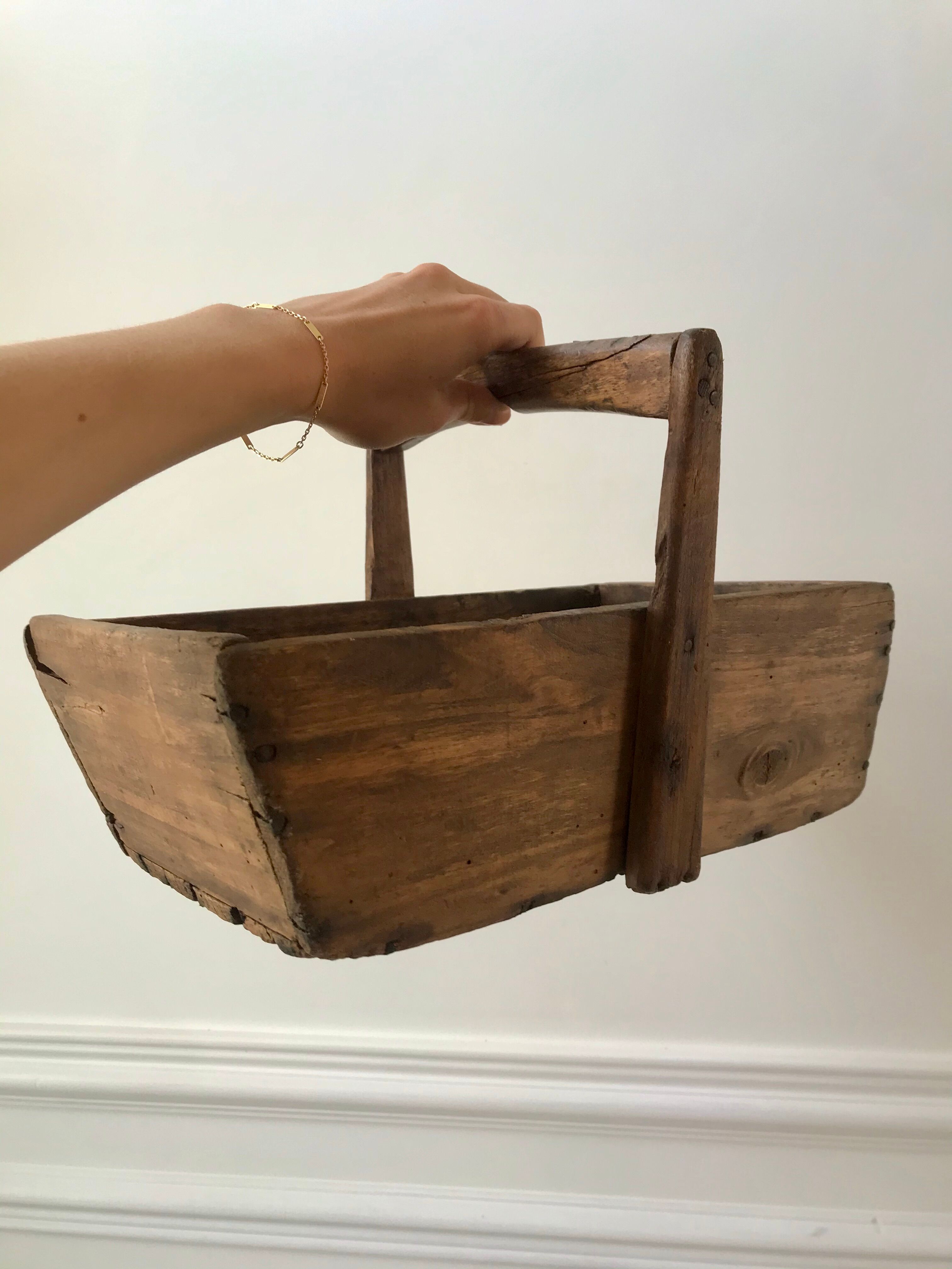 panier en bois ancien début XXème