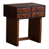 Console danoise Art Déco avec tiroirs en bois d'orme et ronce, années 1940
