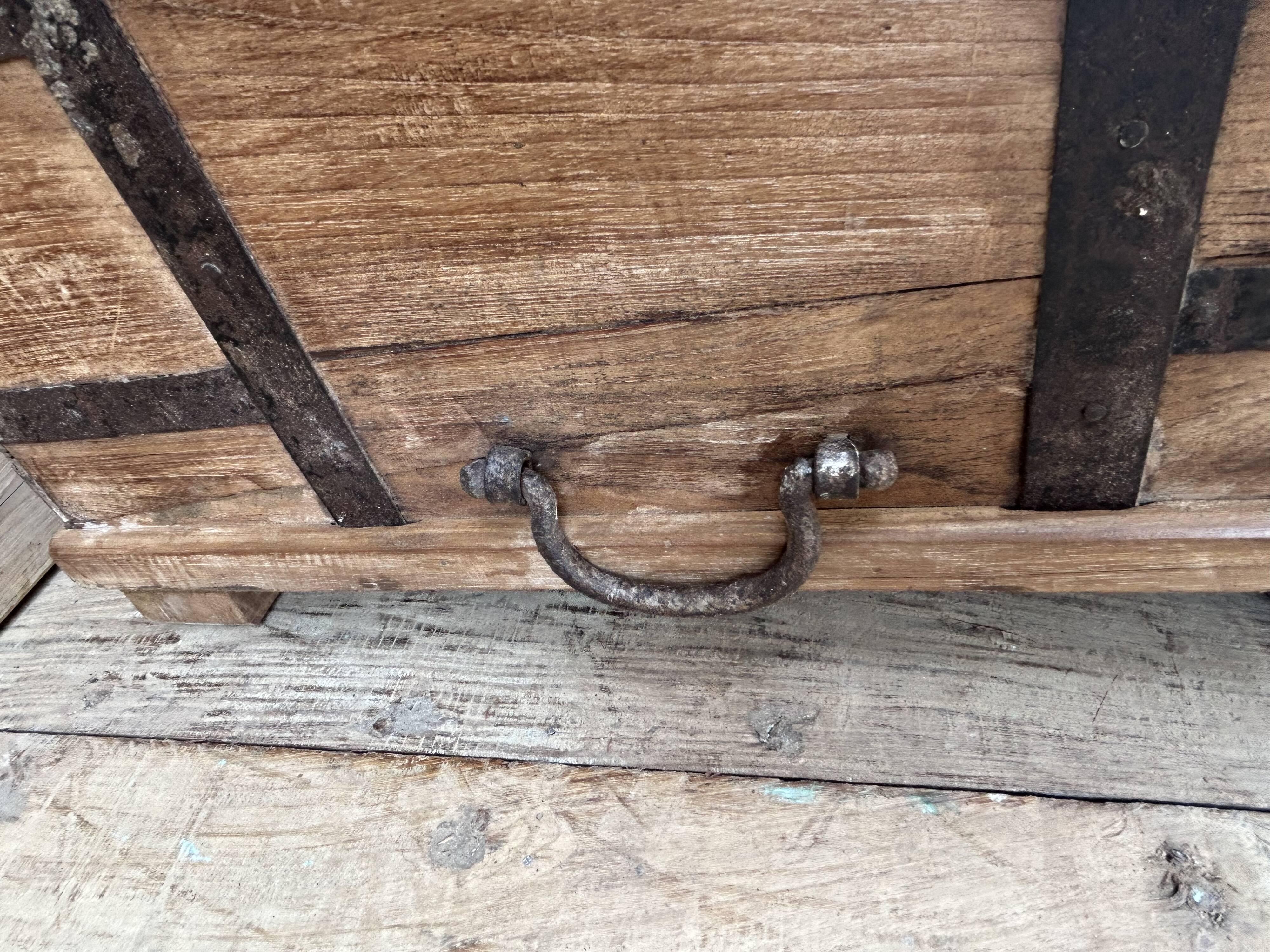 bench - teak chest from Burma with original fittings