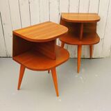 Pair of bedside tables in varnished wood 60