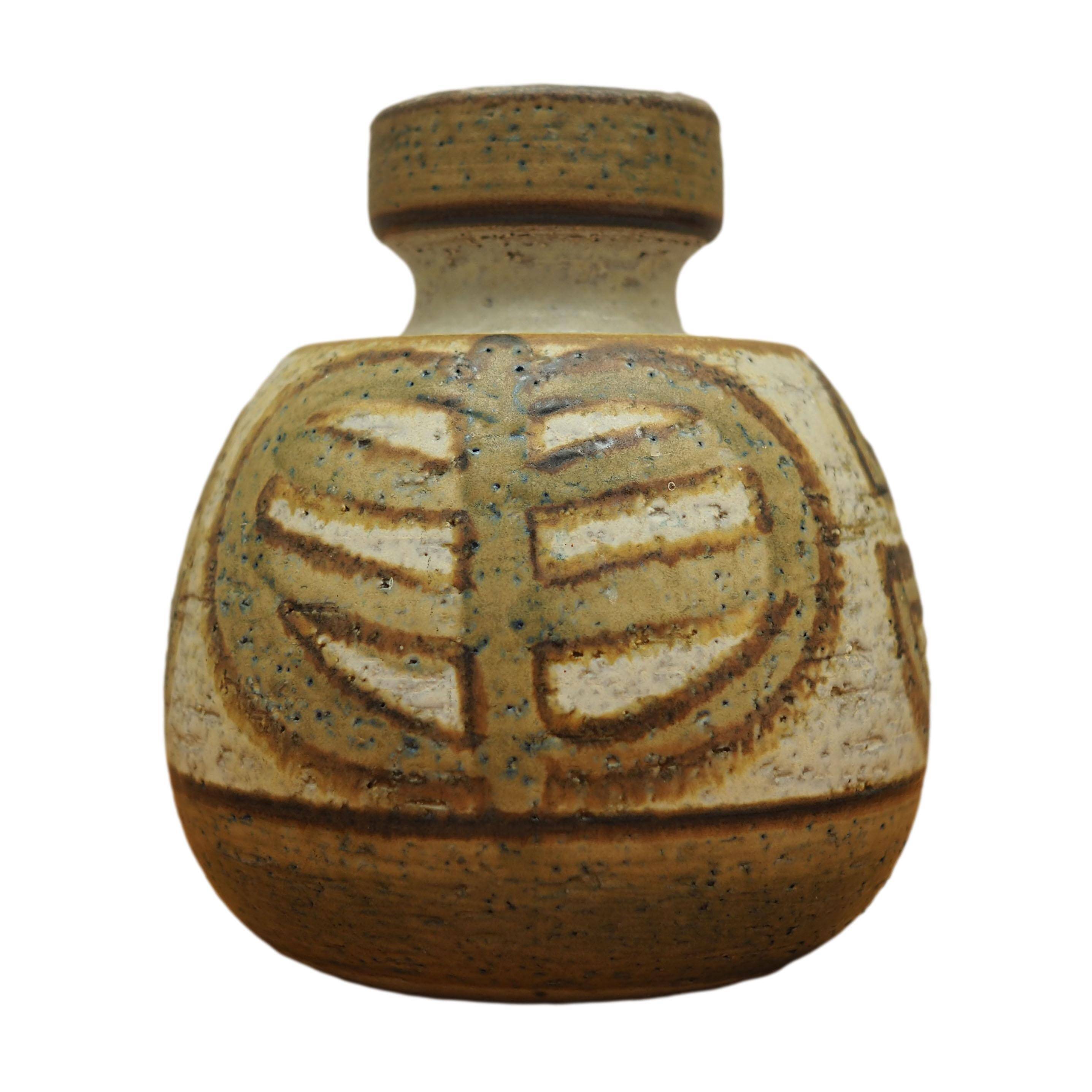 Ceramic vase, Danish design, 1970s, production: Soholm