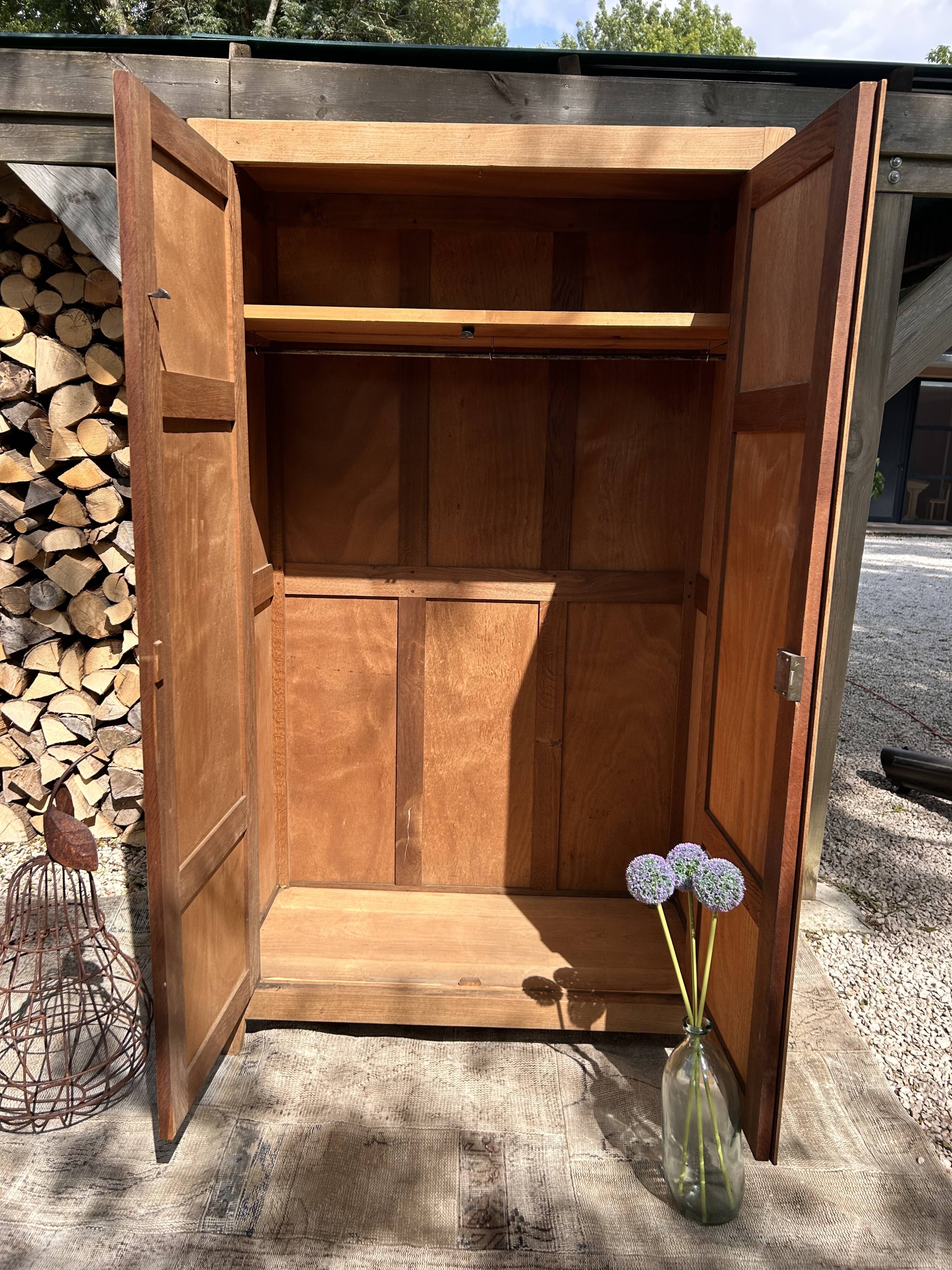 Parisian-style wardrobe, renovated wood