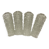 Set of four vintage pressed glass tulips dimensions: height -20cm- diameter -5.5cm-