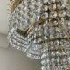 Hot air balloon chandelier in brass and crystal pendants