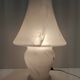 White Murano Glass Table Lamp with a Pink Marble Effect, Italy