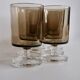 Set of 8 vintage Luminarc smoked stemmed glasses – 70s