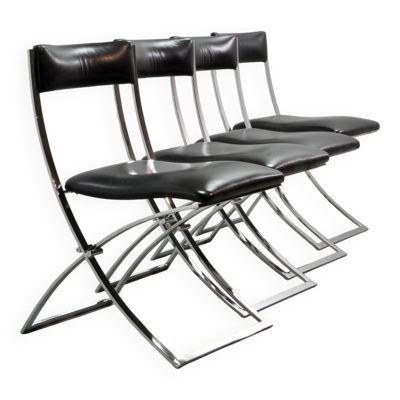 Chaises de salle à manger vintage Marcello Cuneo pour Mobel Italia, années 1980