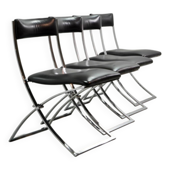 Chaises de salle à manger vintage Marcello Cuneo pour Mobel Italia, années 1980