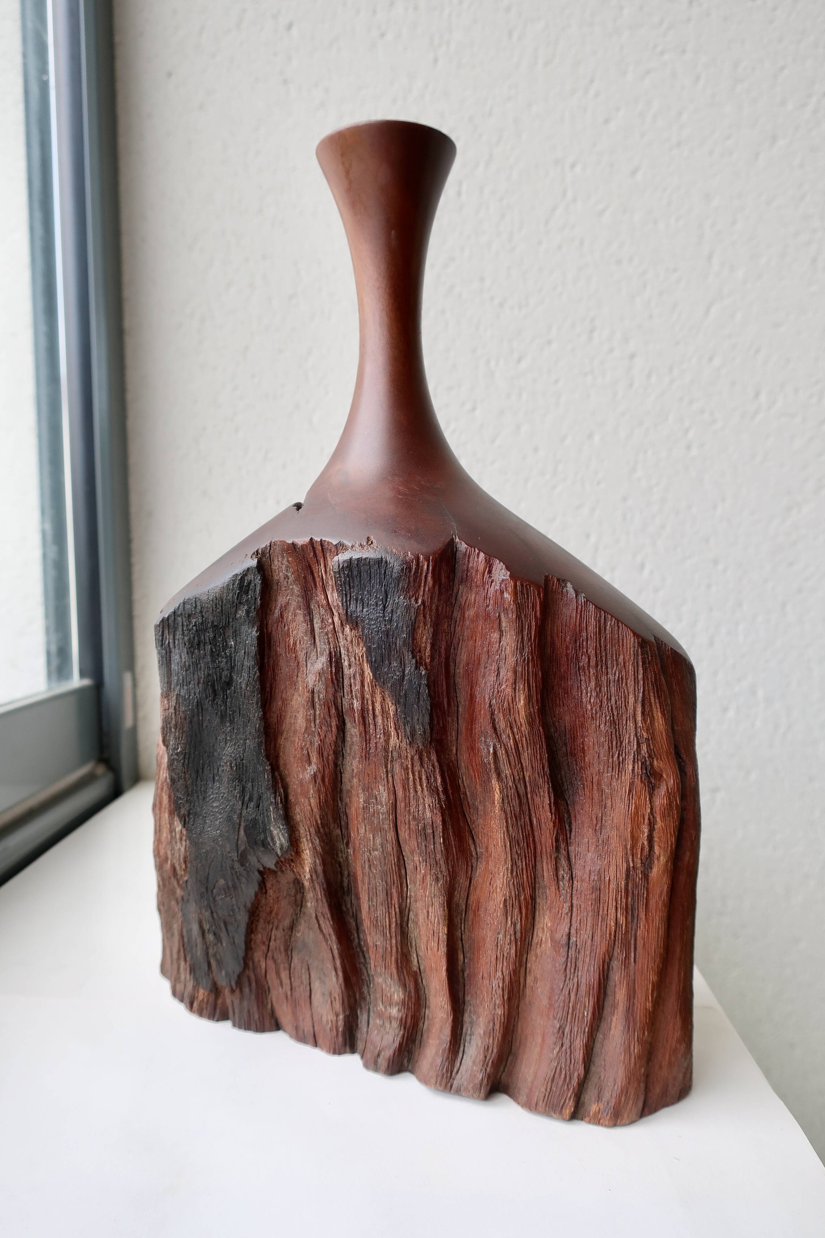 Vase Sculpture 20th Century Australian Rosewood DLG Doug Ayers