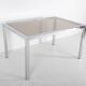 Vintage Roche Bobois table in chrome and smoked glass, 70s