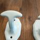 set of 4 porcelain bathroom hooks