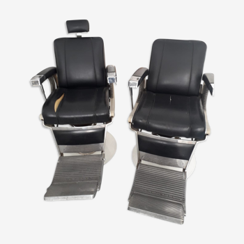 Set of 2 Belmont barber/hairdresser's chairs