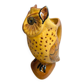 Vintage zoomorphic pitcher in glazed ceramic – Owl