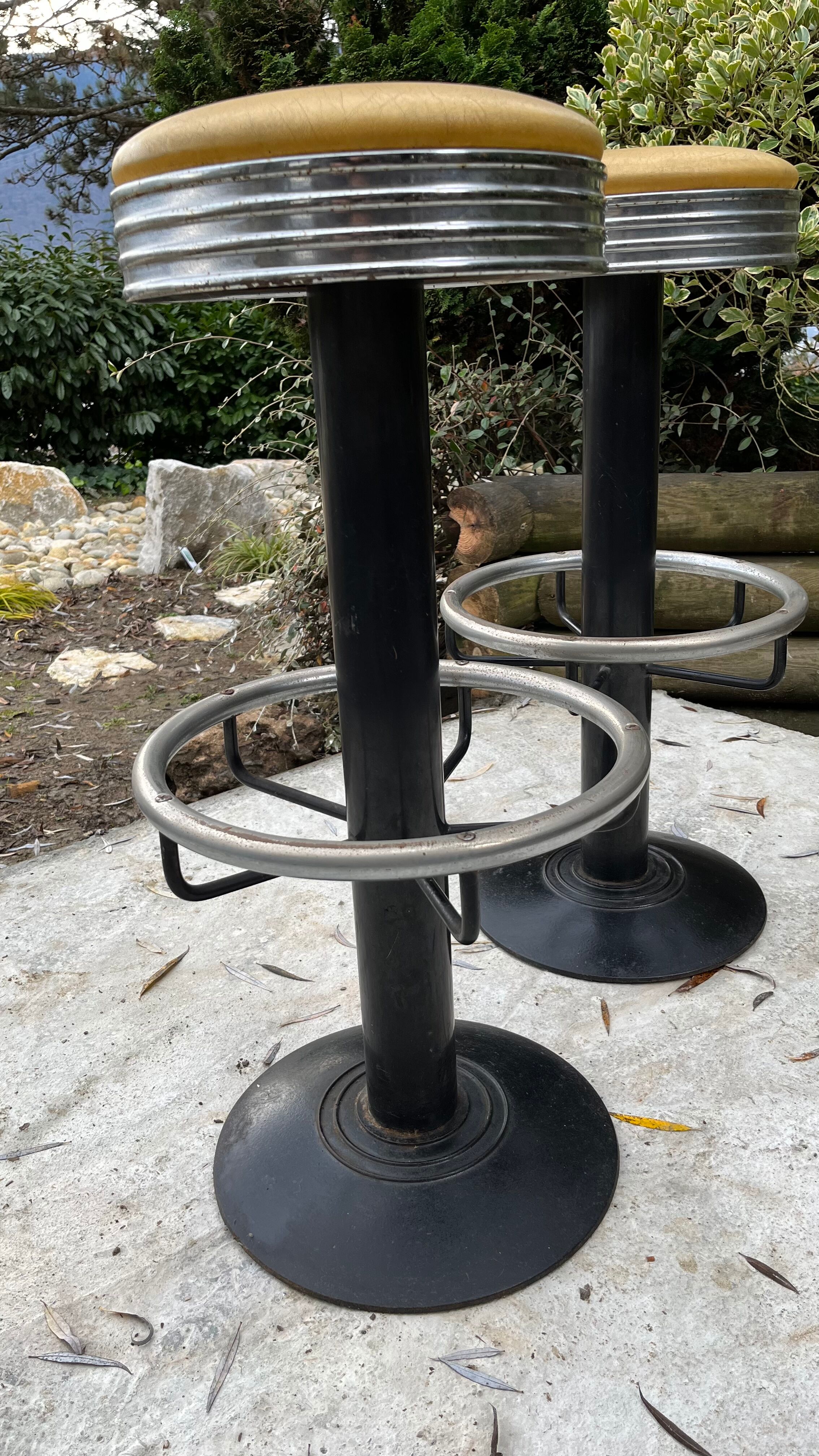 Paire de tabourets de bar  pro vintage