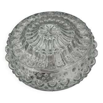 Plafonnier en verre moulé avec relief toupie