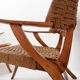 Pair of rope and wood armchairs - 1950s