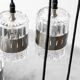 Chandelier 6 lights glass metal 1970s vintage modernism