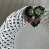 Large white twisted ceramic basket